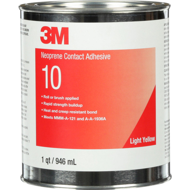 Neoprene Contact Adhesive 10, Light Yellow, 1 Quart 7100011456
