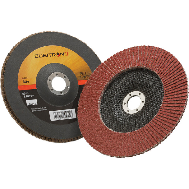 Cubitron™ II Flap Disc 967A, 40+, T27, 7 in x 7/8 in 7000148184