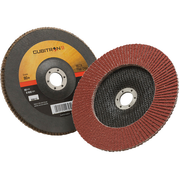 Cubitron™ II Flap Disc 967A, 80+, T27, 7 in x 7/8 in 7000148186