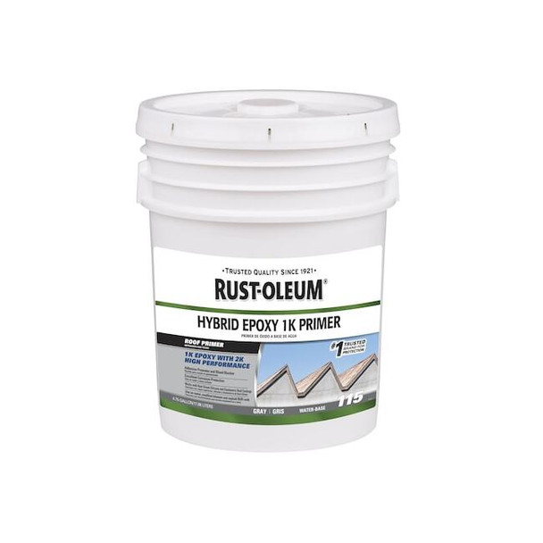 Rust-Oleum 115 Hybrid Epoxy 1K Roof Primer, Gray, 4.75 Gallon 355905