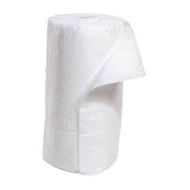 Spilltech Sorbent Roll, 50 gal, 30 in x 150 ft, Oil, White, Polypropylene WR150M