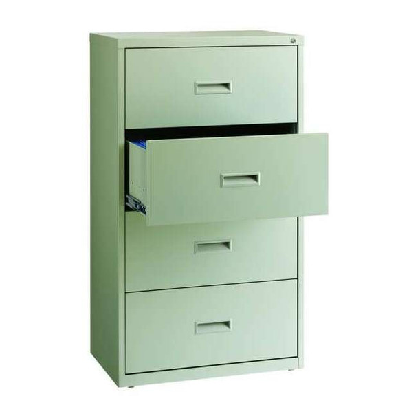 Hirsh 30" W 4 Drawer Lateral File Cabinet, Light Gray,  A4/Legal/Letter 19440