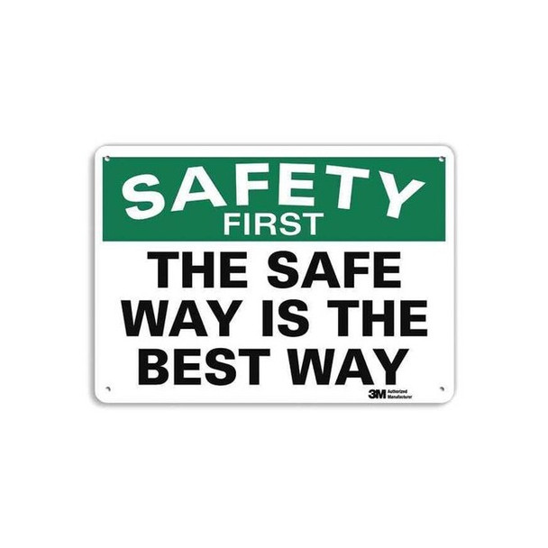 Safety Sign, 10 in H, 14 in W, Plastic, English, U7-1252-NP_14X10