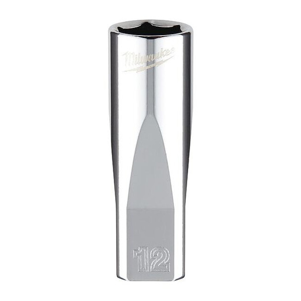 1/4 in. Drive 12mm Metric 6-Point Deep Socket with FOUR FLAT Sides