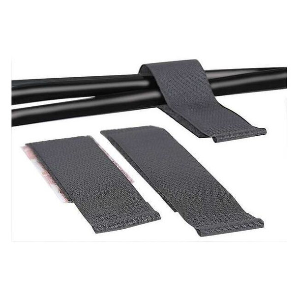Reclosable Fastener, Rubber Adhesive, 4 in, 1 in W, Black, 25 PK