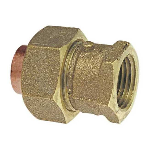 Nibco Union, Copper, Cup 1/4 in, FNPT 1/4 in 7333-LF 1/4