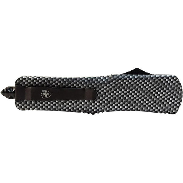 GenII Large Premium Alloy Carbon Fiber Dip Tanto Serrated 440C Black L-CF-53-1