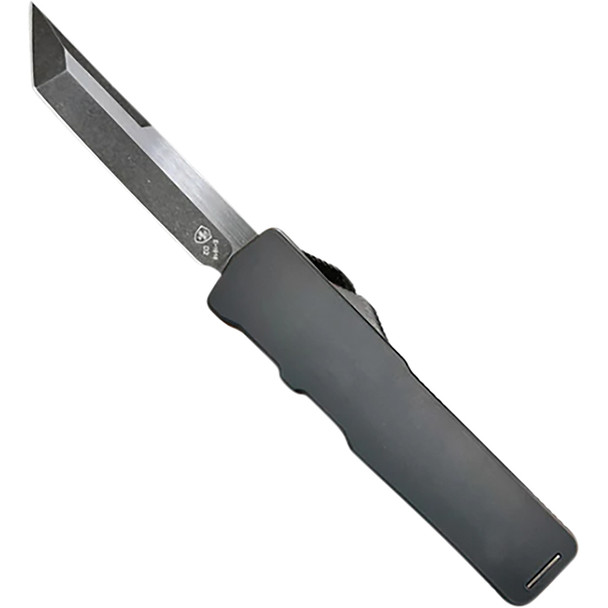 Excalibur Small Screwless Premium Aluminum Lightweight Black Rubber Black Tanto Serrated D2 XM-BR-52-1