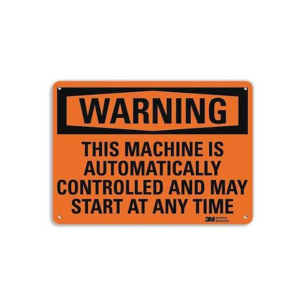 Lyle Warning Sign,Controlled Machine,7 in. H, U6-1249-RA_10X7 U6-1249-RA_10X7