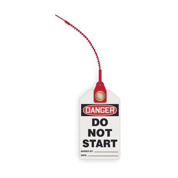 Danger Tag, General Safety, 5 7/8 in H x 3 1/4 in W, White, Rectangle, 10 PK