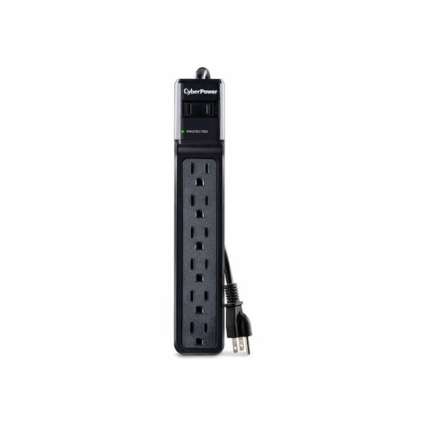 Cyberpower Outlet Strip, Black, 9-3/4 in, 6 Outlets CSB606