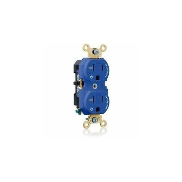 Leviton Single Receptacle/Outlet,20A,Blue,125V 5362-2PB