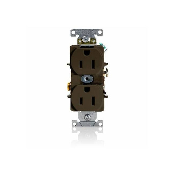 Leviton Duplex Receptacle Outlet,15A,Brown,125V 5262-S