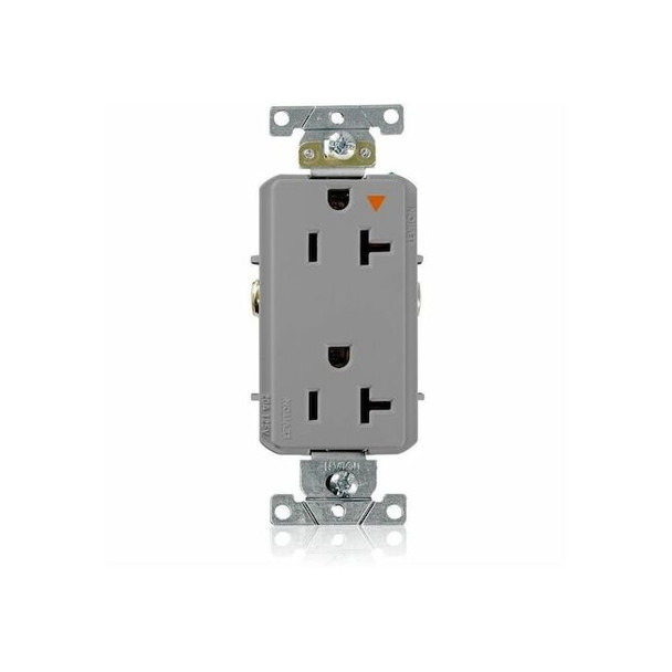 Leviton Duplex Receptacle Outlet,20A,Gray,125V 16362-GIG