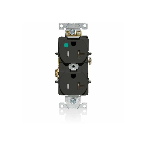 Leviton Duplex Outlet, Black 20A, 125V, TR T8300-E
