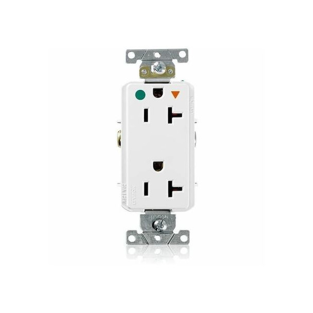 Leviton Duplex Outlet, Iso Grd, White, 20A, 125V D8300-IGW