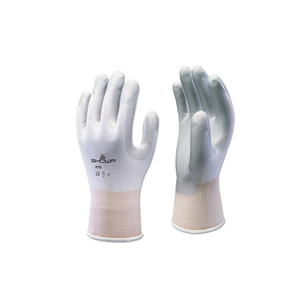 Atlas Assembly Grip 370W Nitrile-Coated Gloves, Medium, Gray/White