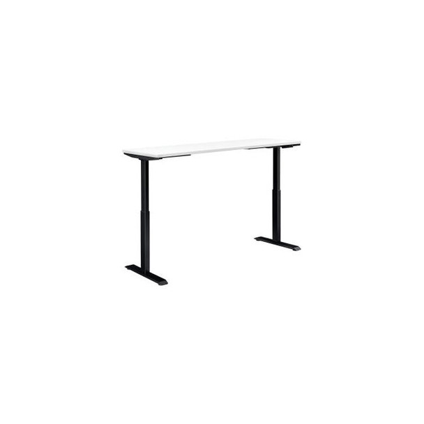 Interion Electric Height Adjustable Desk 72""W x 30""D White W/ Black Base