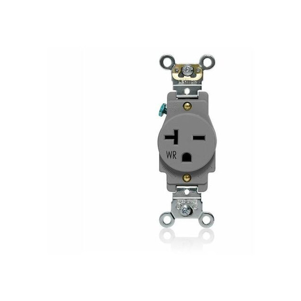 Leviton Single Receptacle,20A,Gray,250V W5461-GY