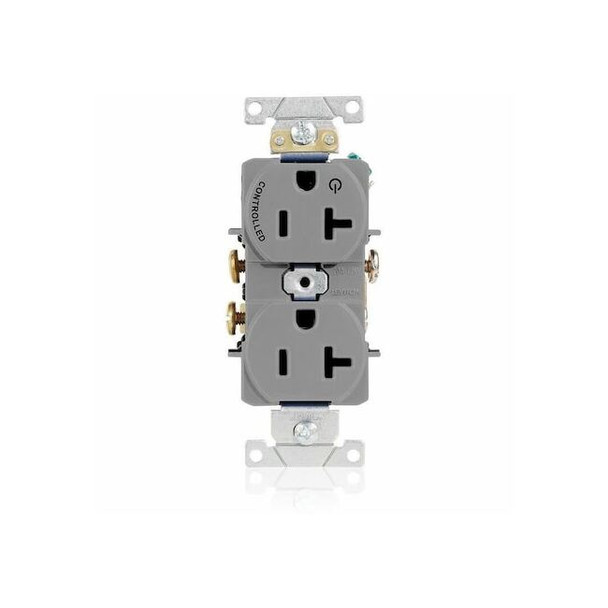 Leviton Duplex Outlet, Gray 20A 125V 5362-S1G
