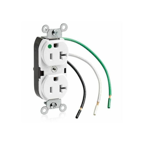 Leviton Duplex Receptacle/Oultet, 20 Amp 8300-LW
