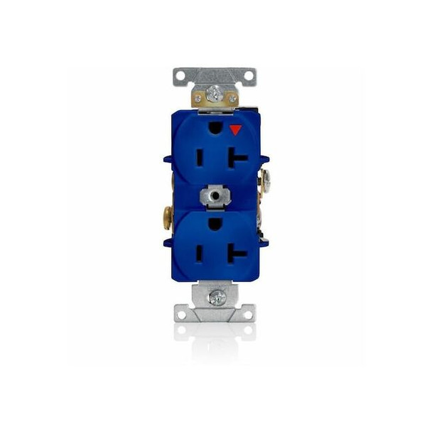 Leviton Duplex Receptacle Outlet,20A,Blue,125V 5362-BIG