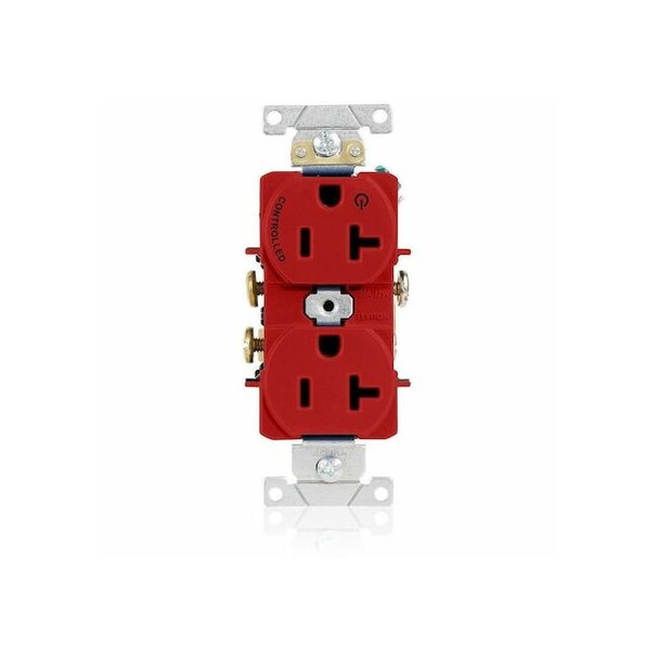 Leviton Duplex Outlet, Red 20A 125V 5362-S1R