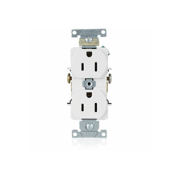Leviton Duplex Receptacle/Outlet, 15 Amp 5242-W