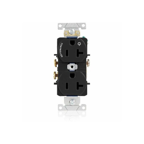 Leviton Duplex Outlet, Black 20A 125V 5362-S1E