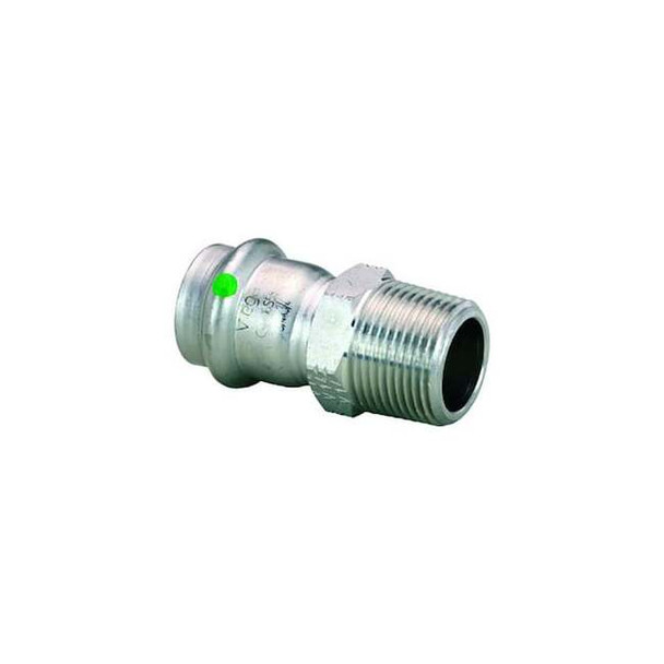 Viega Strt, SS, Press-fit 1/2 in, MNPT 1/2 in 80010 Pack of 10