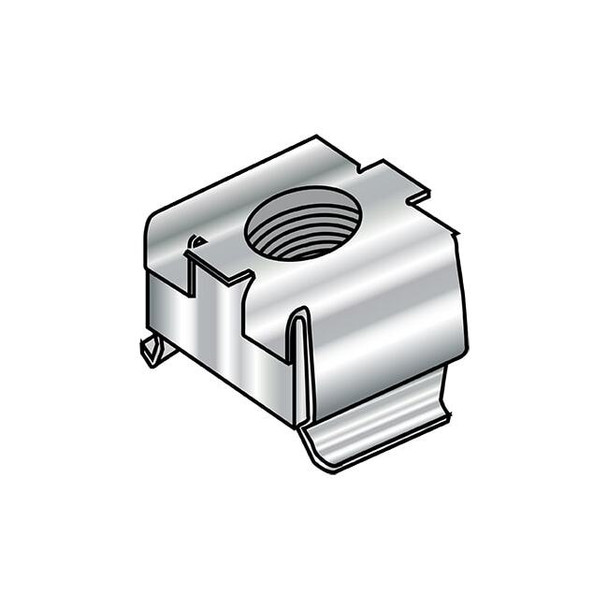 Cage Nut, #10-24, Square Shape, 18-8 Stainless Steel, Not Graded, 500 PK