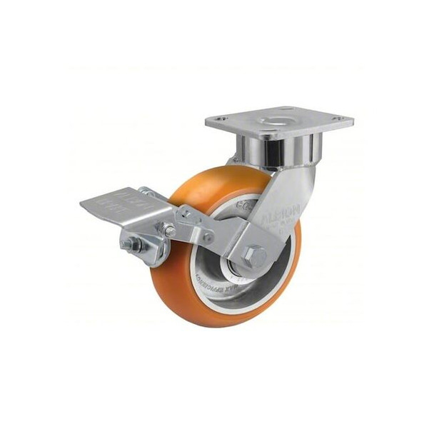 Albion Plate Caster,Swivel,Polyurethane,7 1/2"H 28AN06228SFBK