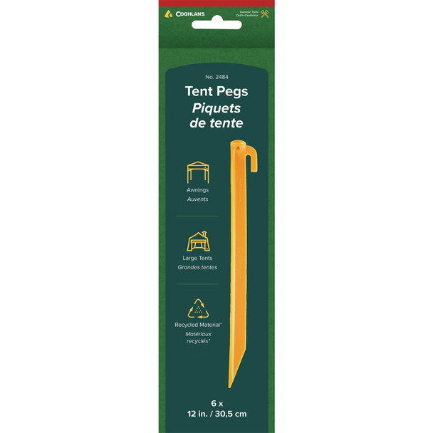 Coghlans 12 In. Plastic Tent Pegs (6-Pack) 2484