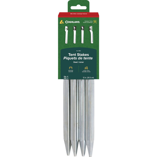 Coghlans 12 In. Steel Tent Stakes (4-Pack) 9812