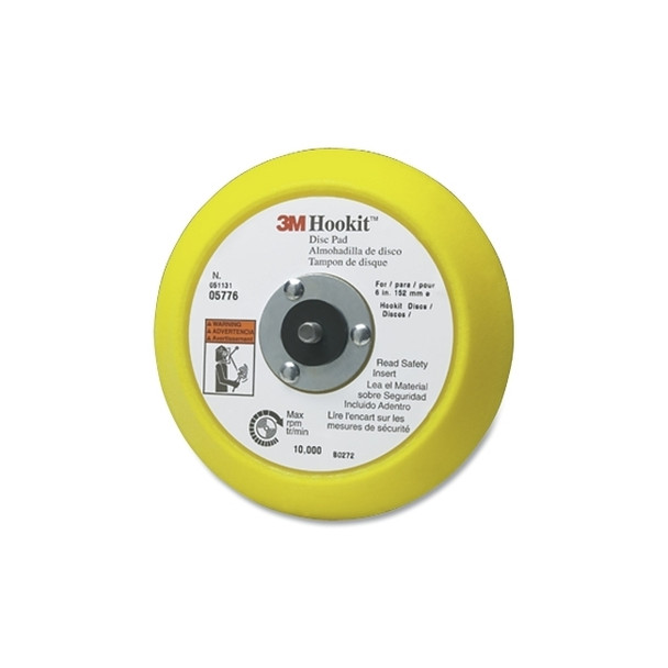 Hookit™ Disc Pad, 6 in dia, 5/16 in to 24 in EXT arbor, Hook & Loop