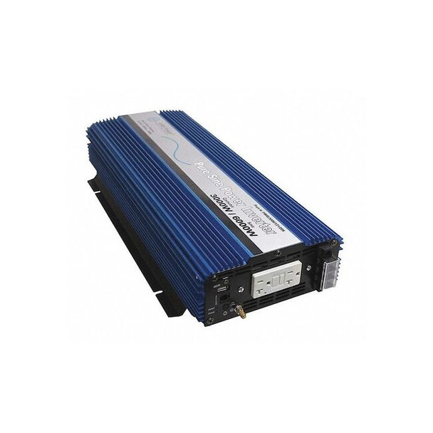 Power Inverter, Pure Sine, 6,000 W Peak, 3,000 W Continuous, 2 Outlets