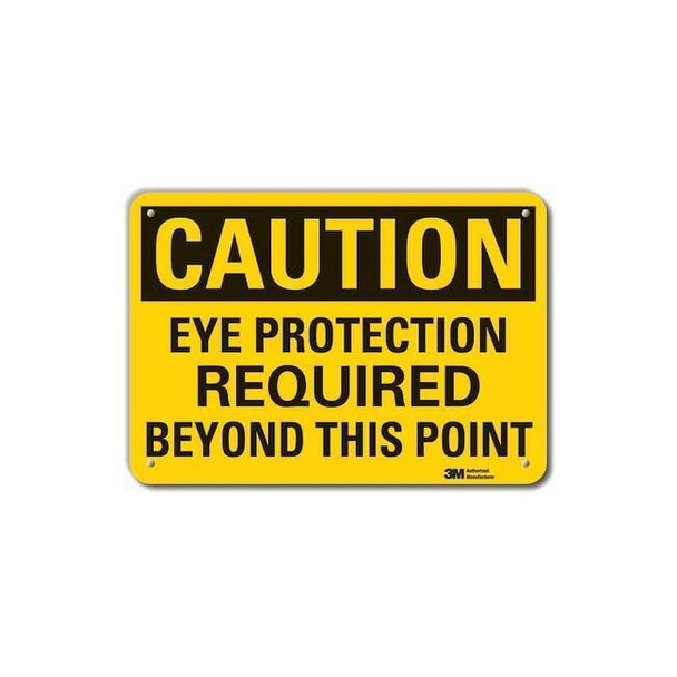 Caution Sign,10 in H,Alum,Eye Protection, LCU3-0381-RA_14x10