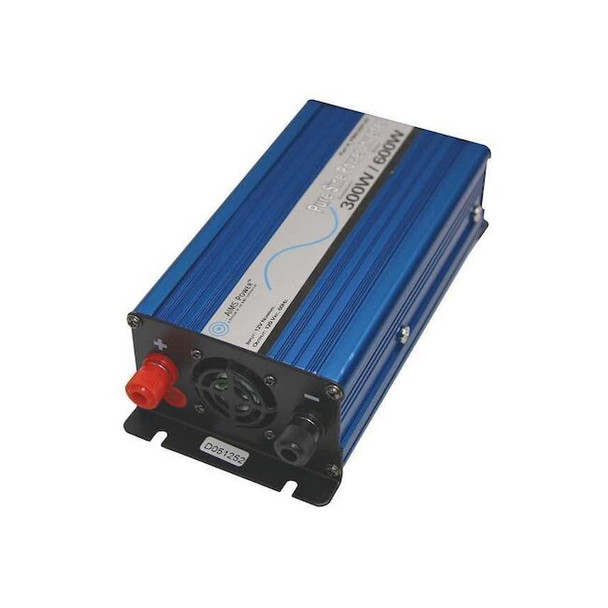 Power Inverter, Pure Sine, 600 W Peak, 300 W Continuous, 1 Outlets