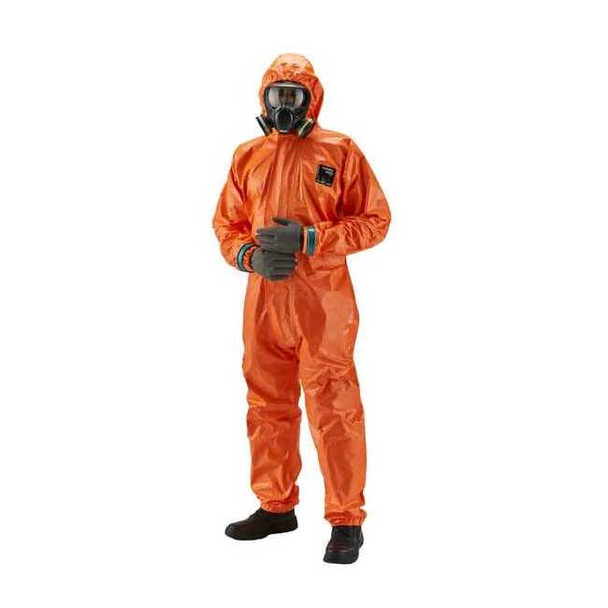 Ansell Coveralls, 2XL, 31 in Inseam, Polyolefin, Zipper 68-4000CFR