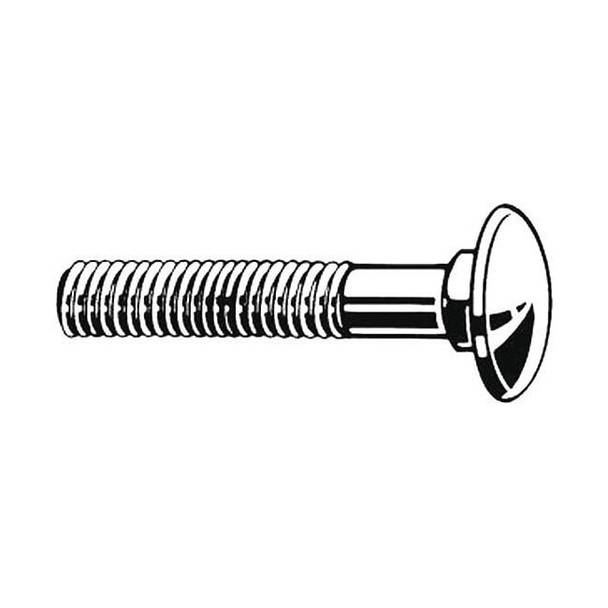 Carriage Bolt, Square Neck, 7/16"-14, 2 in L, Steel, Grade 2, Zinc Plated, 50 PK