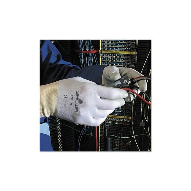 Atlas Assembly Grip 370W Nitrile-Coated Gloves, X-Large, Gray/White