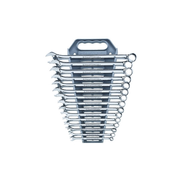 15 Pc Long Pattern Combination Wrench Sets, 12 Point, Metric