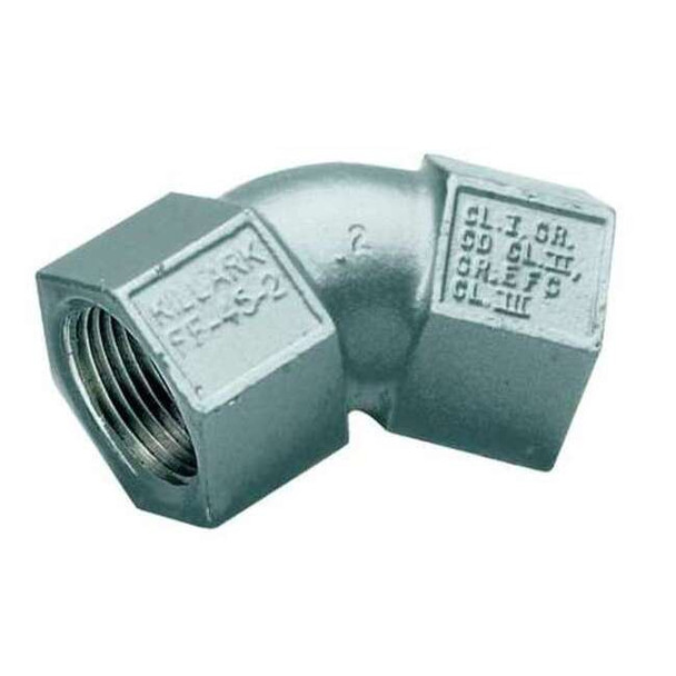 IMC 45 Deg Elbow, 3/4 in, Threaded, Aluminum, Plain, Gray