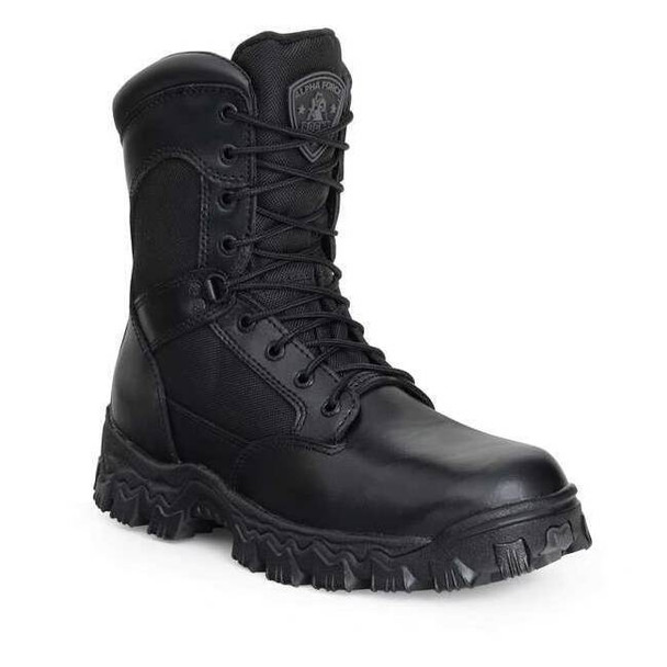 Men's 8-Inch Work Boot, 9 1/2, Composite Toe, 9 in H, Black, FQ0006173