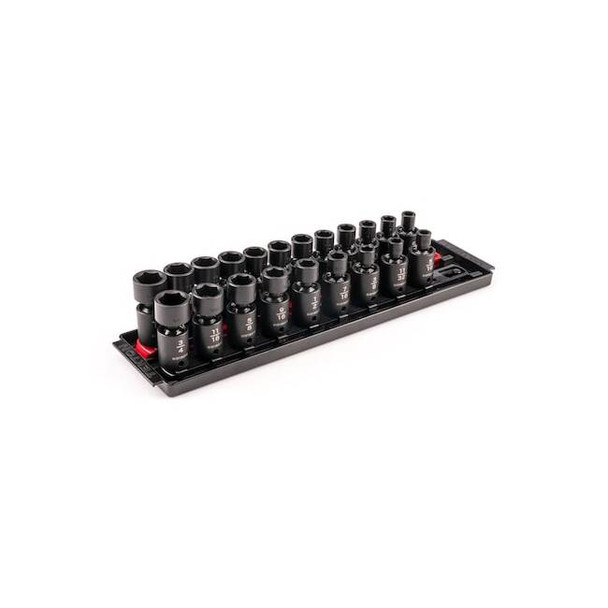 Tekton 3/8 in Drive Flex Impact Socket Set, Metric, SAE, 21 pcs SID97200