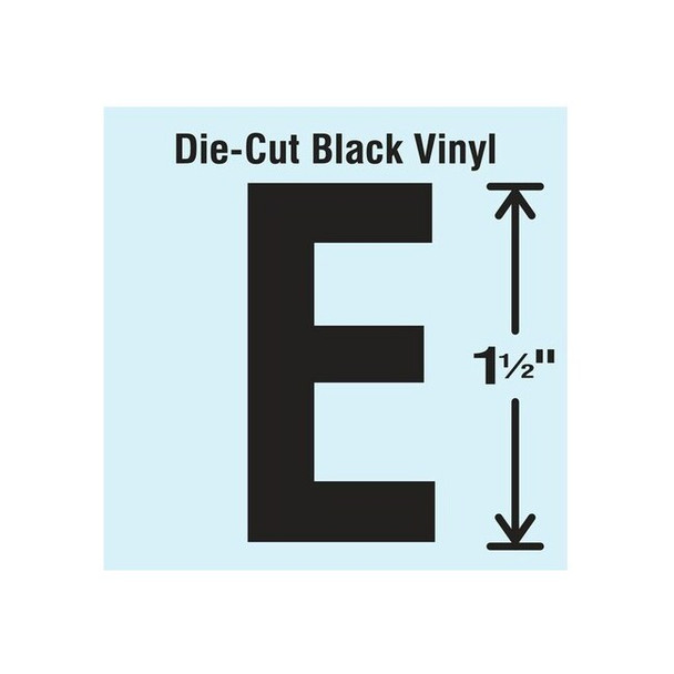 Stranco LetterLabel,Vinyl,1-1/2inH,7/8inW,PK10 DBV-1.5-E-10
