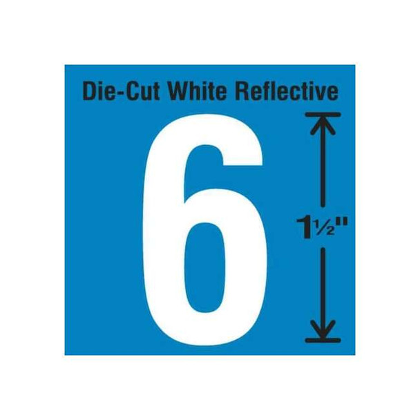 Stranco NumberLabel,Vinyl,1-1/2inH,7/8inW,PK5 DWR-1.5-6-5