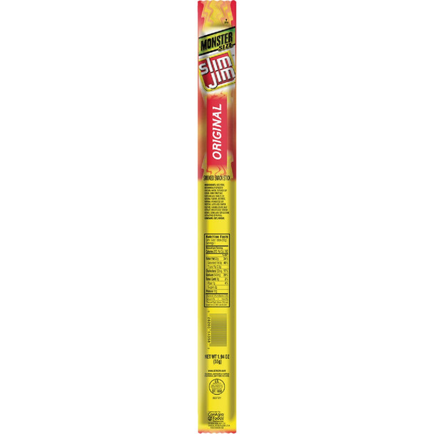 Slim Jim Monster Original Flavor 1.94 Oz. Beef Stick Jerky 496461 Pack of 18