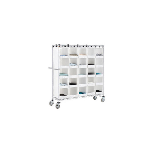 Nexel Stock Picking Truck Single Sided 25 Cells 60""L x 18""W x 69""H White