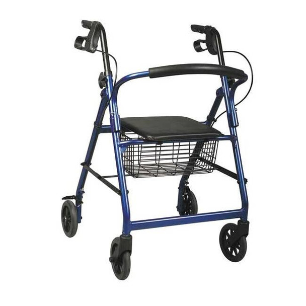 First Voice Rollator,250 lb,Black/Blue,35" H MDS86850EB